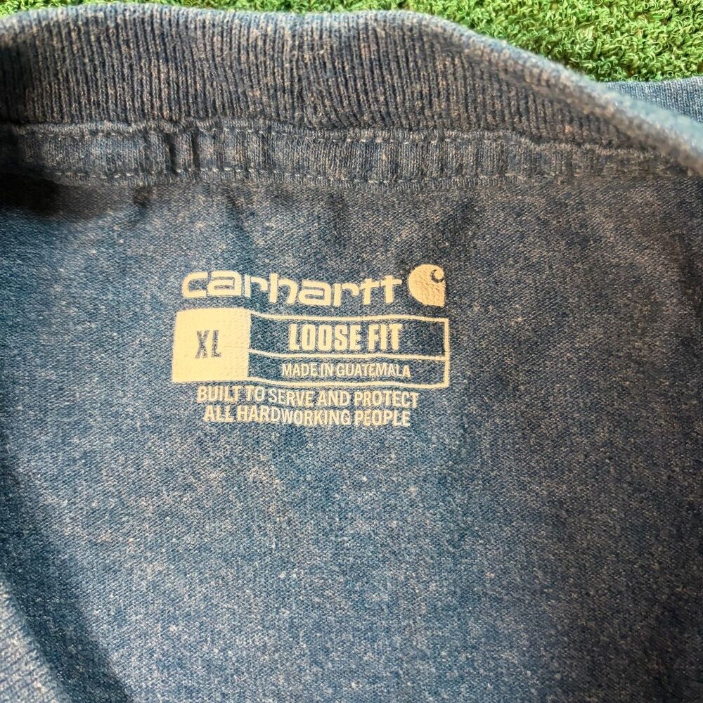 Size XL Mens - Carhartt K87 Heather Blue Loose Fit Pocket Work T Shirt - Picture 6 of 6
